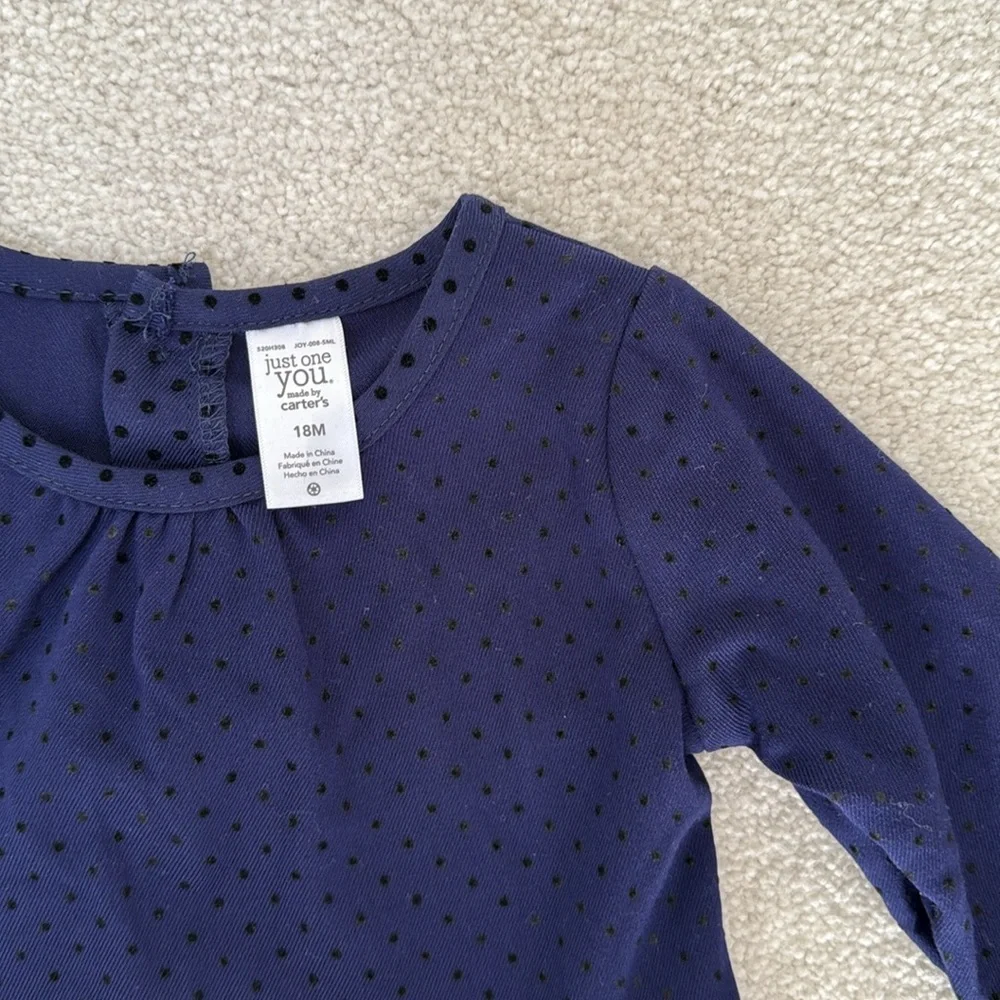 Carter's Navy Drop-Waist Dress with Bow